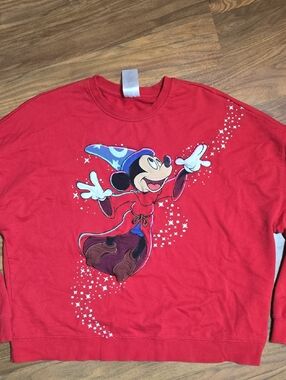 Disney Parks WDW Sorcerer Mickey Red Spirit Jersey Crew Neck 2025